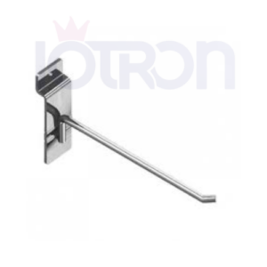 Ganchera Metálica Cromada Espiga 10 cm - Panel Ranurado